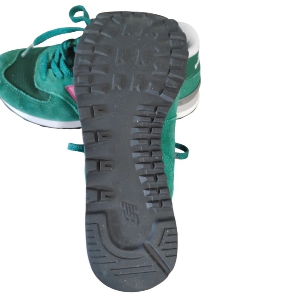 New Balance 574 Green Pink Suede Mesh Sneakers WL574HF2 Womens 7.5 - Picture 4 of 5